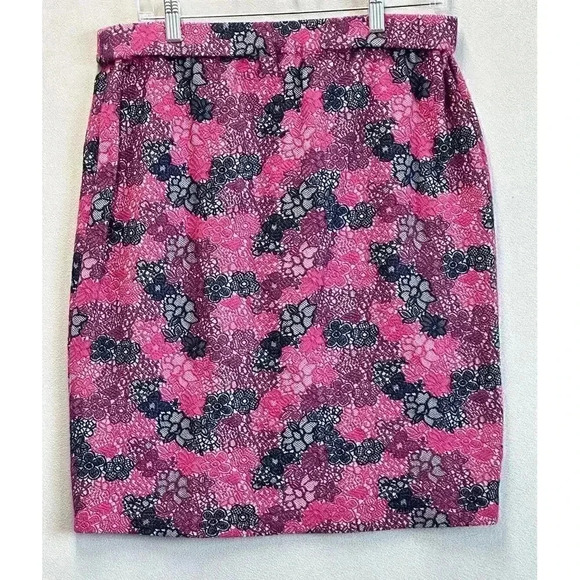 41 Hawthorn Women's Size Large Pink Multicolor Floral Knee Length Skirt - Picture 2 of 7